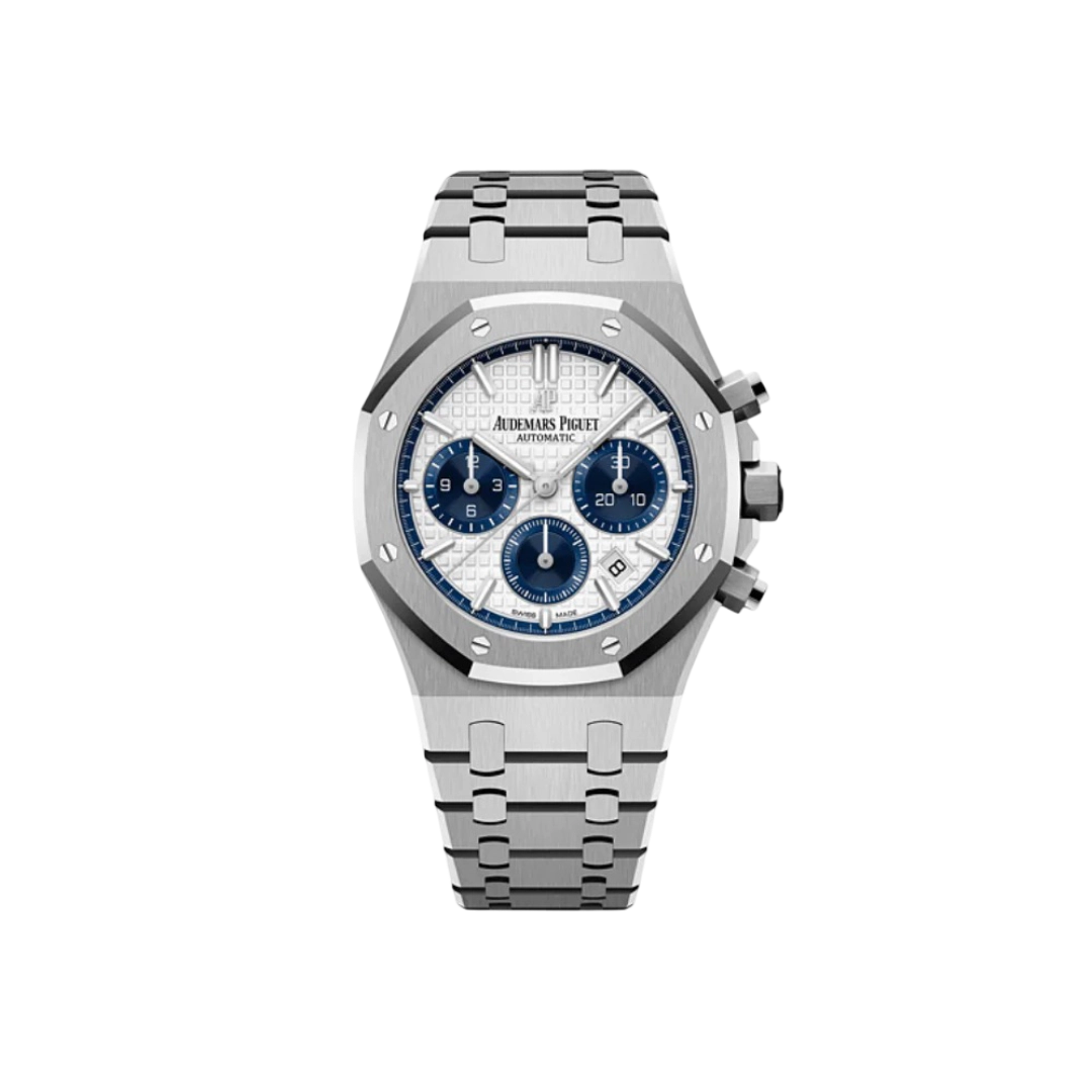 Audemars Piguet Royal Oak Chronograph Silver Dial with Blue Subdials 26315ST